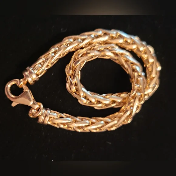 14KT SOLID YELLOW GOLD SPIGA LINK BRACELET - Picture 7 of 10